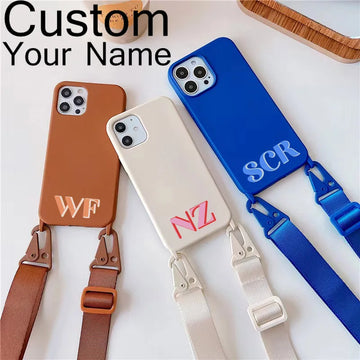 Customize Letters Phone Cases with strap lanyard