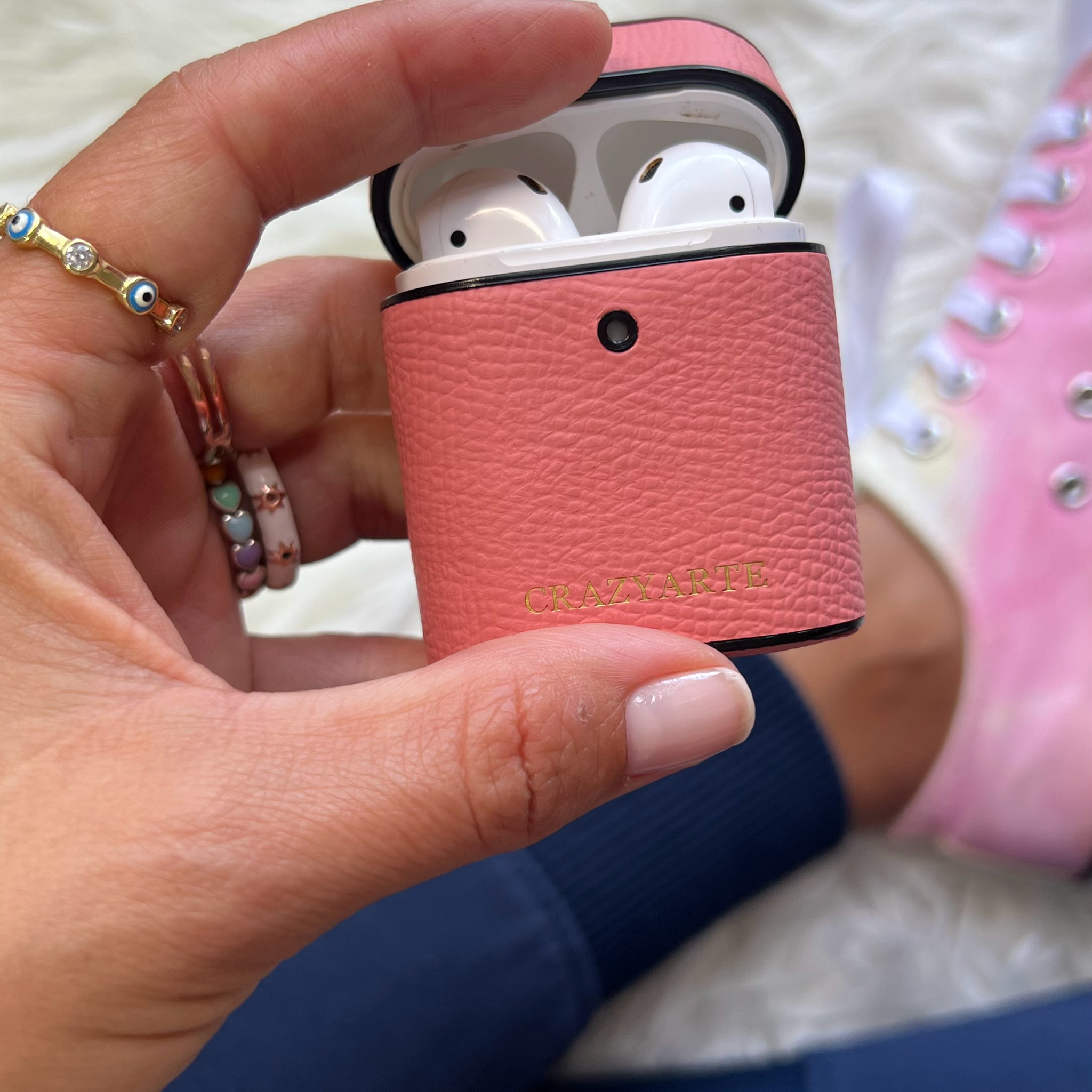 Airpod Case - Pink Leather