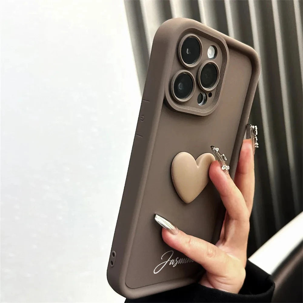 Personalized 3D Love Heart Silicone Case