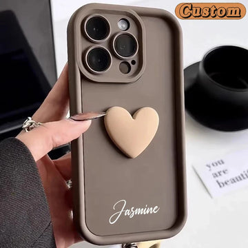 Personalized 3D Love Heart Silicone Case