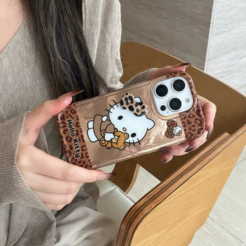 Leopard Print Hello Kitty Phone Case